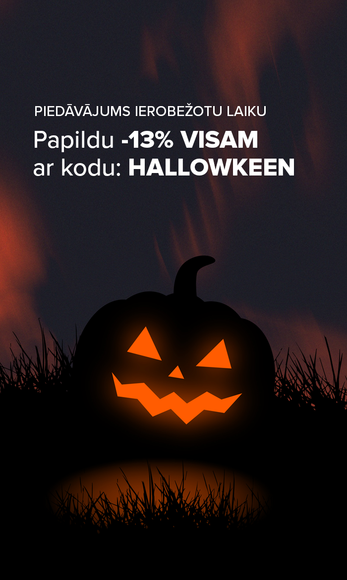 HALLOWKEEN ir klāt! Saņem papildu -13% atlaidi visam ar kodu HALLOWKEEN. Piedāvājums spēkā līdz 02.11.2026. Atlaides un kodi nesummējas. Iepērcies tagad!